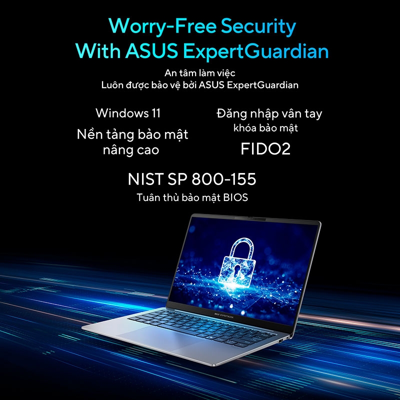 Laptop Asus ExpertBook P5 P5405CSA-NZ0017W (Ultra 7 258V, Intel Arc Graphics, RAM 32GB LPDDR5X, SSD 1TB, 14 Inch WVA WQXGA 144Hz)