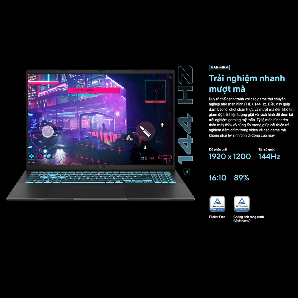 Laptop ASUS Gaming V16 V3607VH-RP084W (Core 5 210H, RTX 5050 8GB, RAM 16GB DDR5, SSD 512GB, 16 Inch IPS WUXGA 144Hz, Win 11)