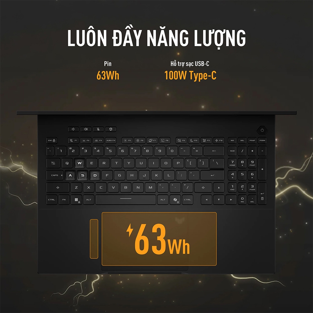 Laptop ASUS TUF Gaming 16 FX610JM-TU004W (i7-14650HX, RTX 5060 8GB, RAM 16GB DDR5, SSD 512GB, 16 Inch IPS FHD+ 144Hz 100% sRGB, Win 11 Home)