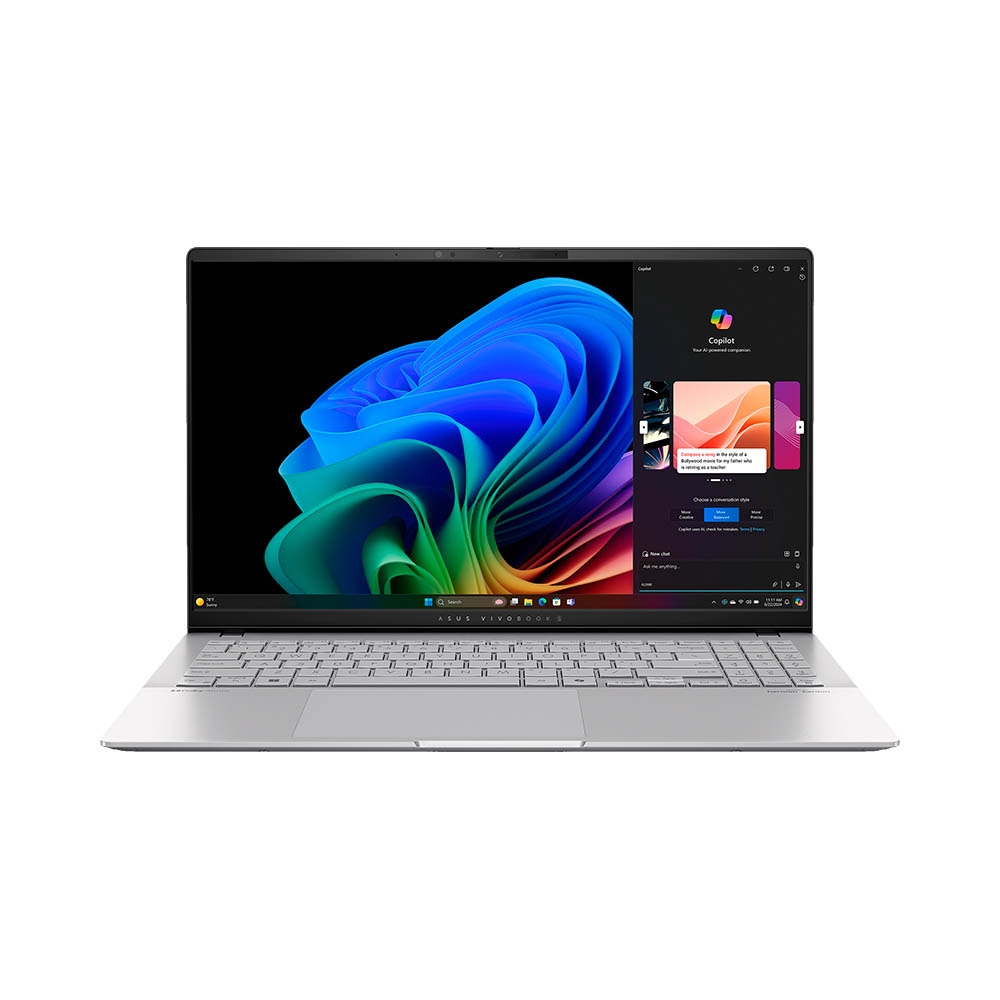 Laptop ASUS Vivobook S 15 OLED S5507QA-MA090WS (Snapdragon X Elite X1E-78-100, Adreno, RAM 32GB LPDDR5X, SSD 1TB, 15.6 Inch OLED 3K 120Hz 100% DCI-P3, Win 11/Office HS 21)