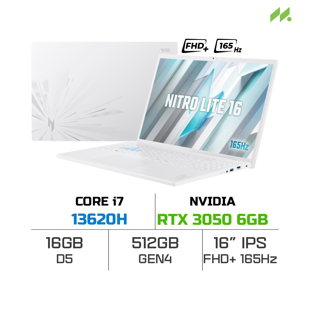 Combo Laptop Acer Nitro Lite i7-13620H RTX 3050 + Bàn phím không dây Acer Predator Aethon 330