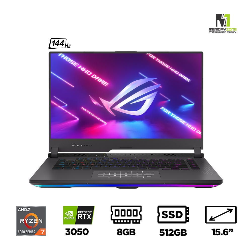 Laptop Gaming Asus ROG Strix G15 G513RC-HN038W (Ryzen 7 6800H, RTX 3050 4GB, Ram 8GB DDR5, SSD 512GB, 15.6 Inch IPS 144Hz FHD)