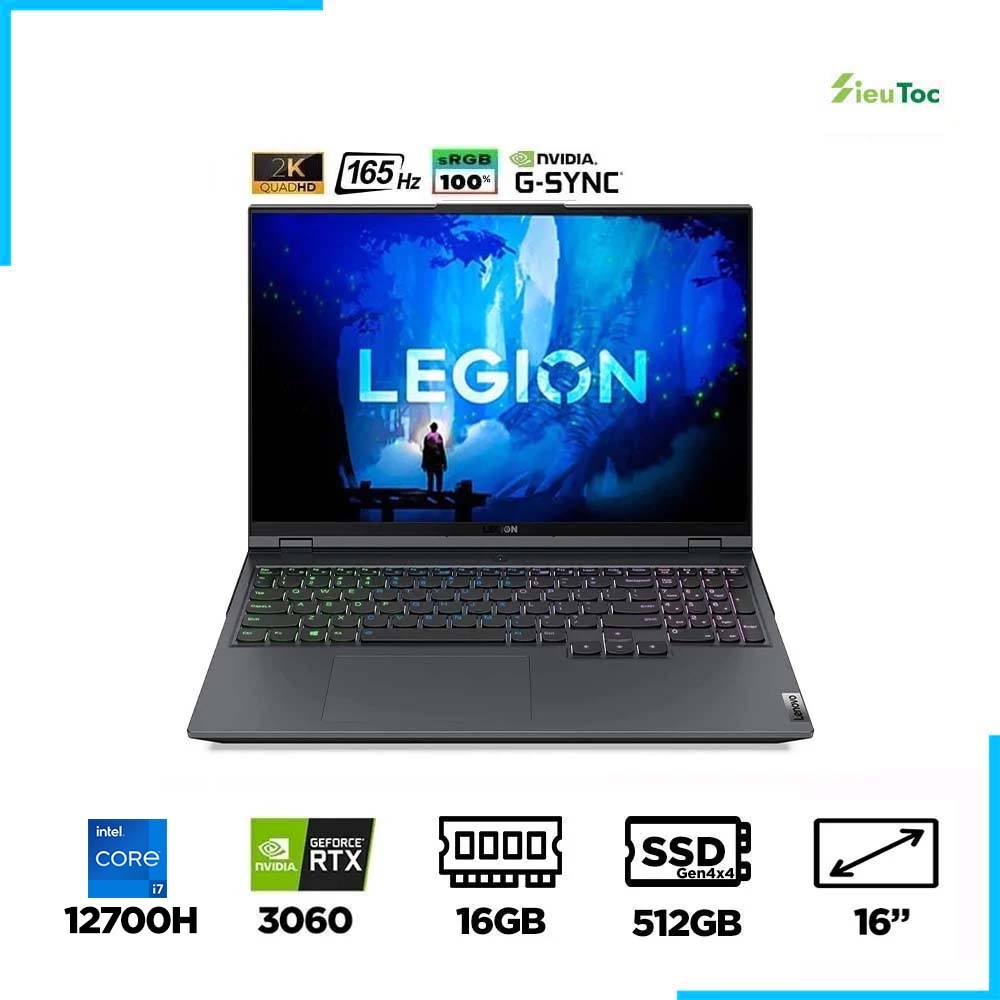 Laptop Gaming Lenovo Legion 5 Pro 16IAH7H 82RF0043VN (i7-12700H, RTX 3060 6GB, Ram 16GB DDR5, SSD 512GB, 16 Inch 165Hz WQHD)