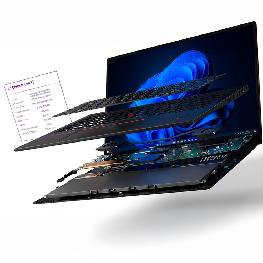 Laptop Lenovo ThinkPad X1 Carbon Gen 13 21NS010CVN (Ultra 7 258V, Intel Arc Graphics, RAM 32GB, SSD 1TB, 14 Inch OLED 2.8K 120Hz, Window 11 Pro)