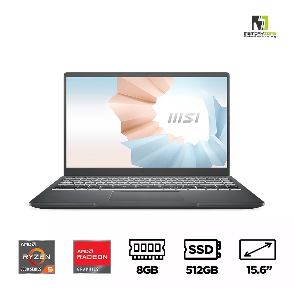 [Nhập mã MSIWEEK500 giảm 500K] Laptop MSI Modern 15 A5M - 238VN/234VN (Ryzen 5 5500U, Radeon Graphics, Ram 8GB DDR4, SSD 512GB, 15.6 Inch IPS FHD)