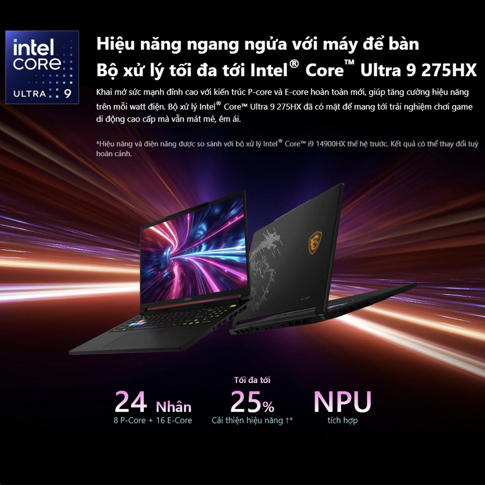 Laptop MSI Raider 16 HX B2WH-258VN (Ultra 9 275HX, RTX 5070 Ti 12GB, RAM 32GB DDR5, SSD 1TB, 16 Inch IPS QHD+ 240Hz 100% DCI-P3, WIn 11 Home)
