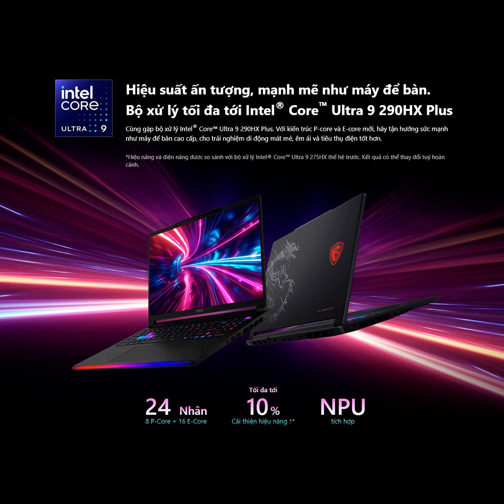 Laptop MSI Raider 16 Max HX B2WI-095VN (Ultra 9 290HX Plus, RTX 5080 16GB, RAM 64GB DDR5, SSD 2TB, 16 Inch OLED QHD+ 240Hz 100% DCI-P3, Win 11 Pro)