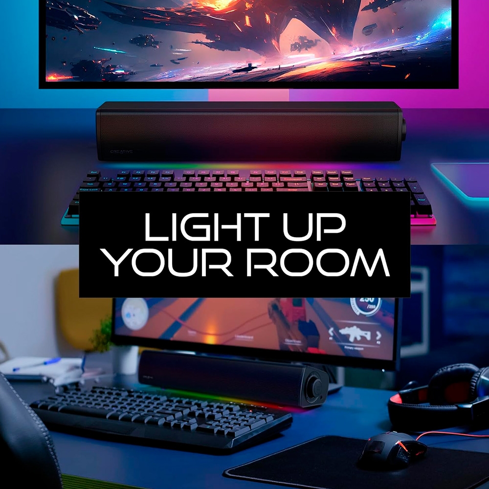 Loa vi tính Creative Sound Blaster GS3 RGB White Bluetooth SuperWide 24W (RMS)