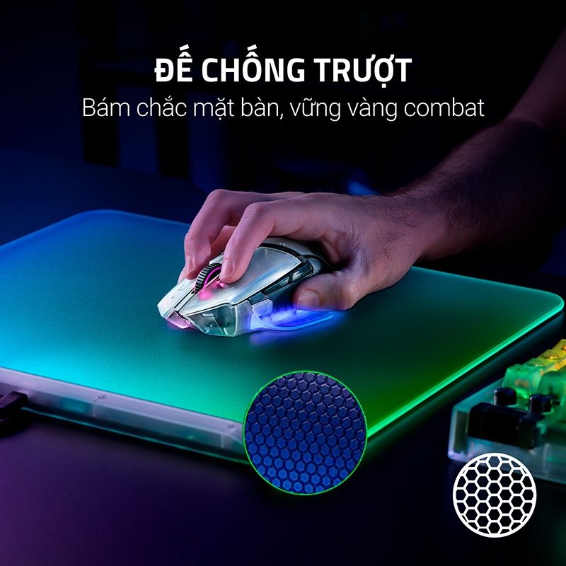 Lót chuột Razer Firefly V2 Pro RGB Phantom White Edition RZ02-04920400-R3M1