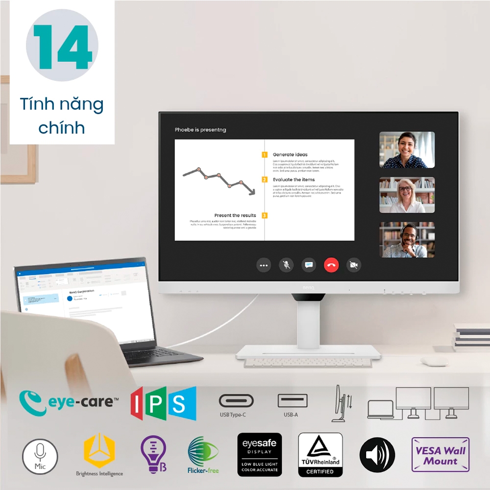 Màn hình 2K BenQ GW2790QT IPS 27 Inch QHD 75Hz USB-C Hub