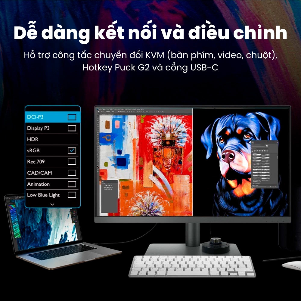 Màn hình 4K BenQ PD2706U IPS 27 Inch UHD 60Hz HDR USB-C Hub