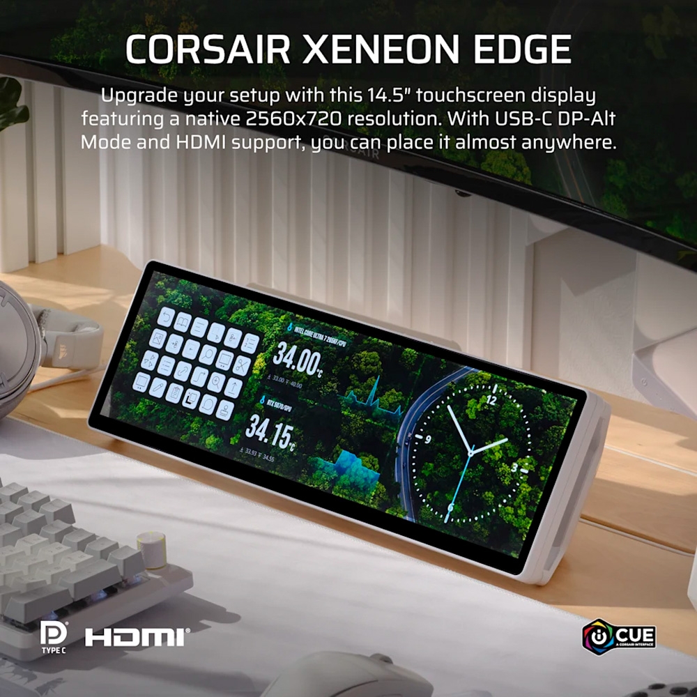 Màn hình cảm ứng Corsair XENEON EDGE White LCD 14.5 inch UWHD 60Hz CC-9011311-WW