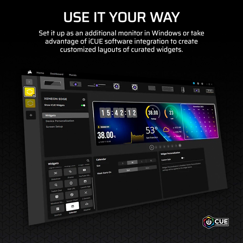 Màn hình cảm ứng Corsair XENEON EDGE White LCD 14.5 inch UWHD 60Hz CC-9011311-WW