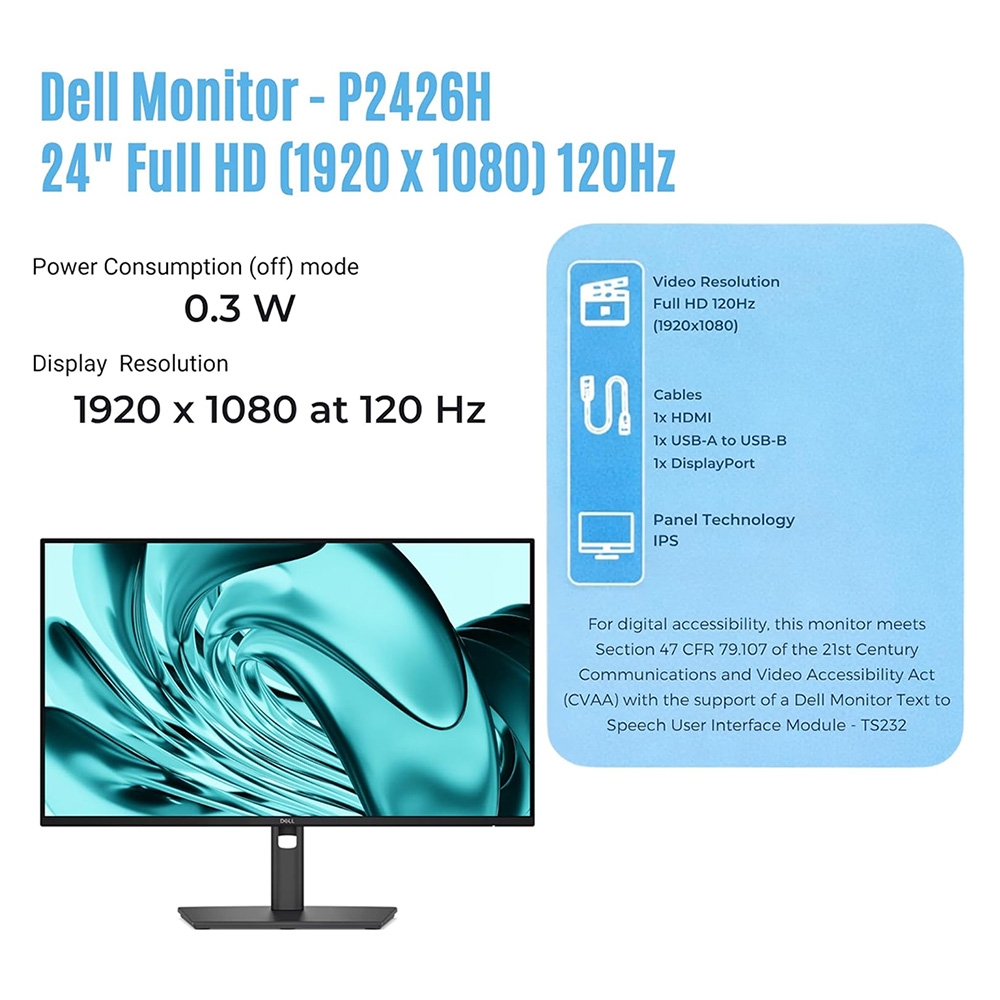 Màn hình Dell Pro P2426H IPS 23.8 Inch FHD 120Hz USB-C Hub