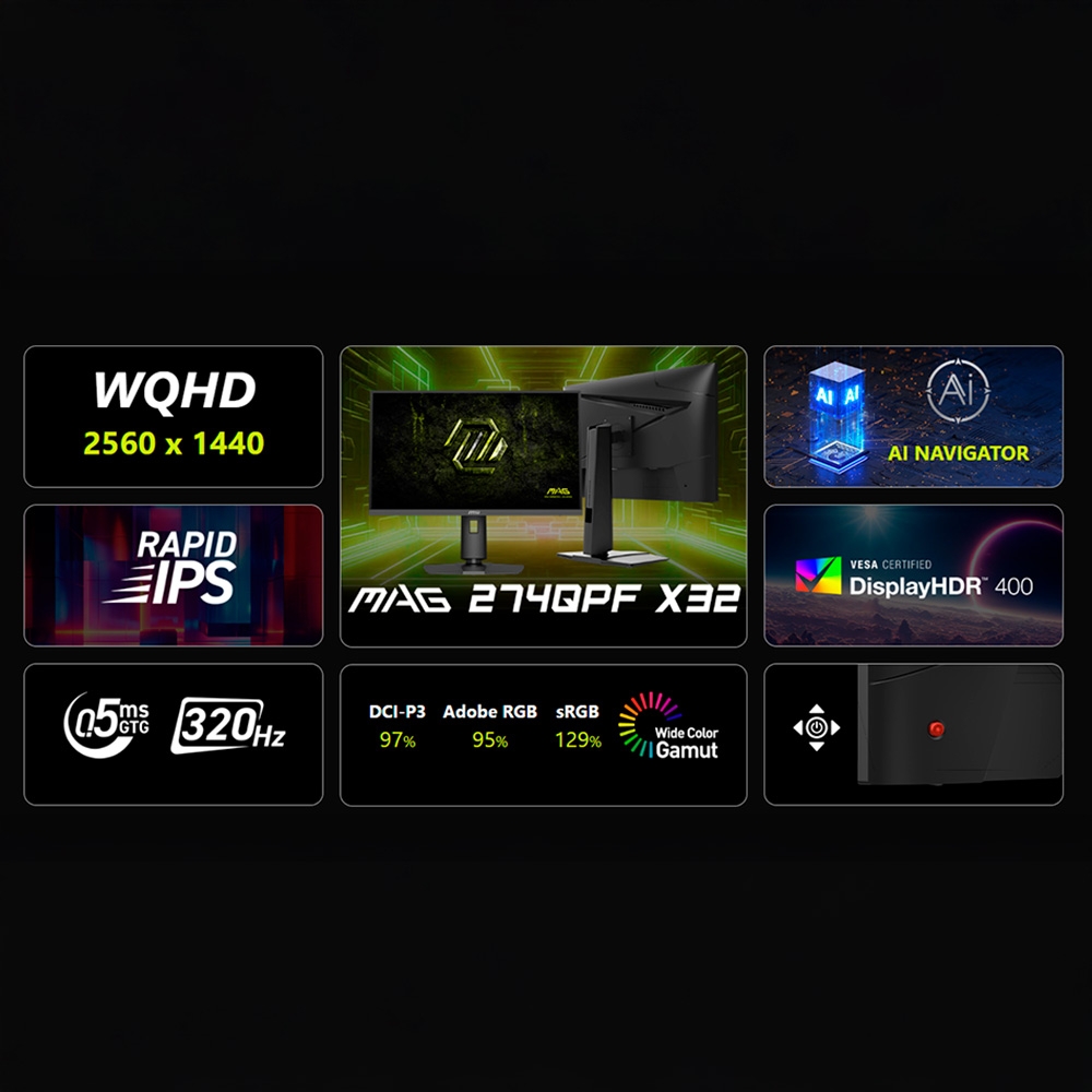 Màn hình MSI MAG 274QPF X32 IPS 27 inch WQHD 320Hz HDR