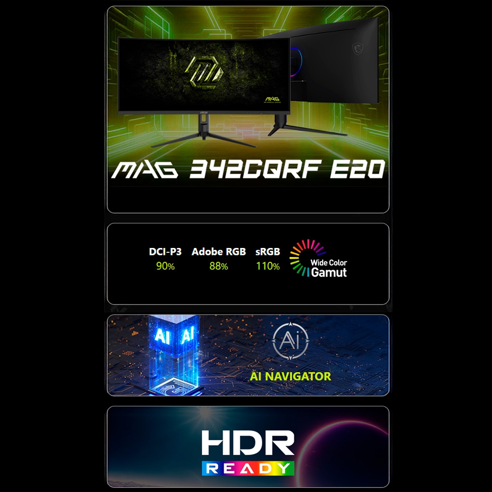 Màn hình MSI MAG 342CQRF E20 VA 34 inch UWQHD 200Hz HDR
