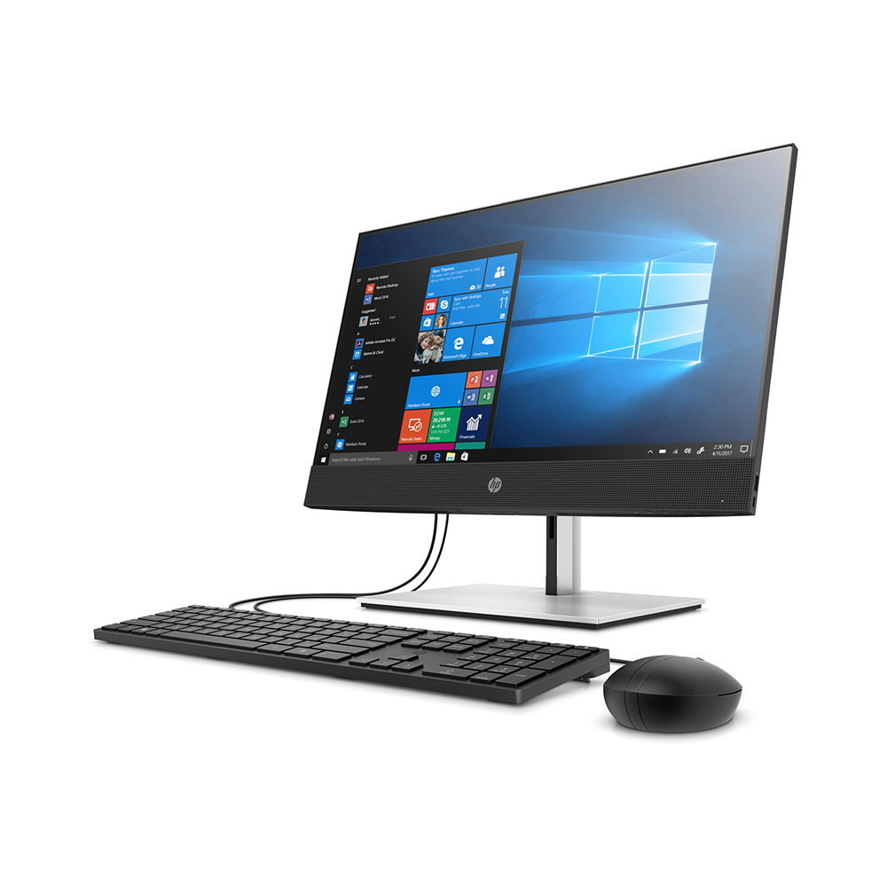 Máy tính All In One Touch HP ProOne 400 G6 24 Inch IPS 231F0PA (i3-10100T, UHD 630, Ram 4GB, 256GB SSD, Windows 10 64-bit, DVDRW, USB Keyboard & Mouse)