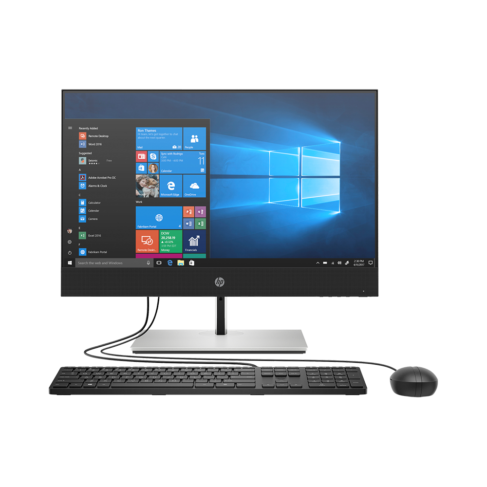 Máy tính All In One Touch HP ProOne 400 G6 24 Inch IPS 231F1PA (i5-10500T, UHD 630, Ram 8GB, 256GB SSD, Windows 10 64-bit, DVDRW, USB Keyboard & Mouse)