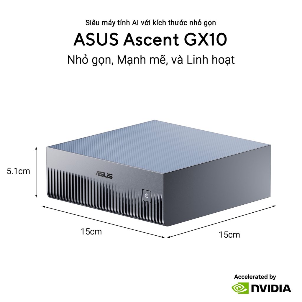 Máy tính Mini PC AI ASUS Ascent GX10 GX10-GG0012BN (GB10 ARM v9.2-A, GB10 Grace Blackwell Graphics)