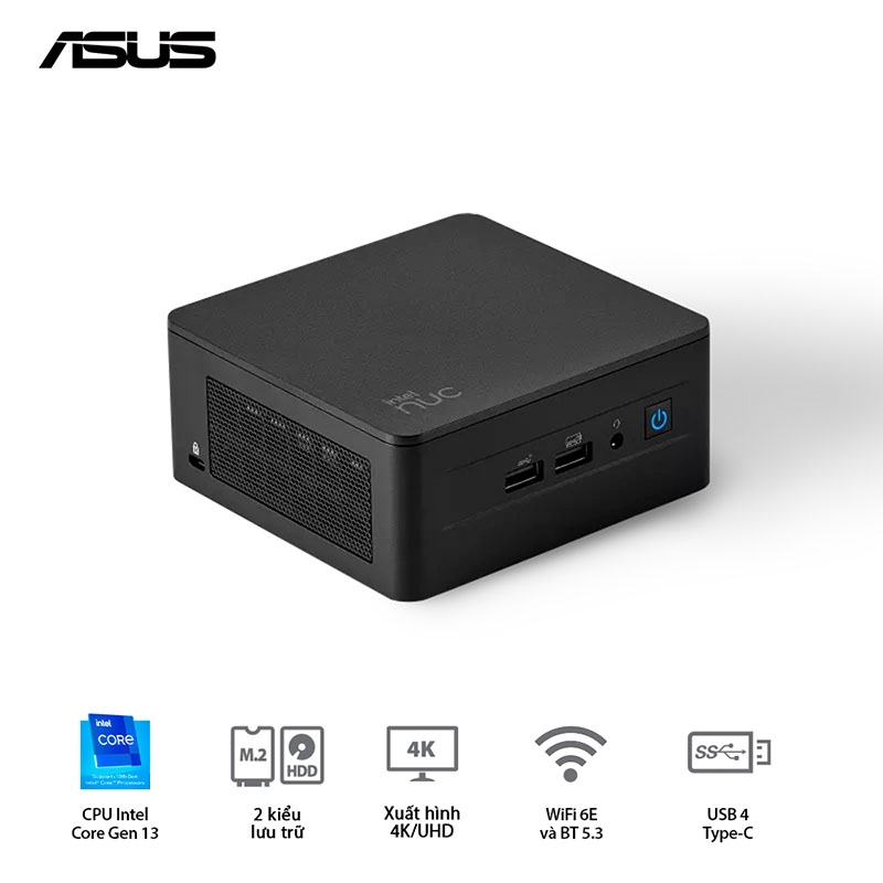 Máy tính Mini PC Asus NUC 13 Pro Tall RNUC13ANHH700000I (i7-13620H, Iris Xe Graphics)