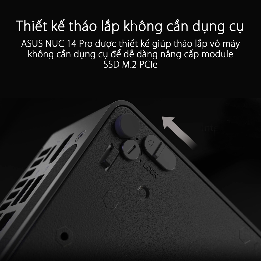 Máy tính Mini PC Asus NUC 14 Pro Tall RNUC14RVHU700000I (Ultra 7 155H, Arc Graphics)