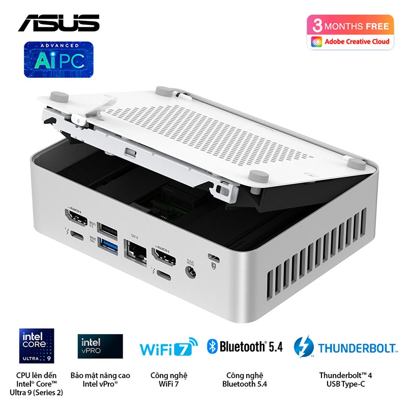 Máy tính Mini PC ASUS NUC 15 Pro Plus RNUC15CRSU700000I (Ultra 7 255H, Arc Graphics)