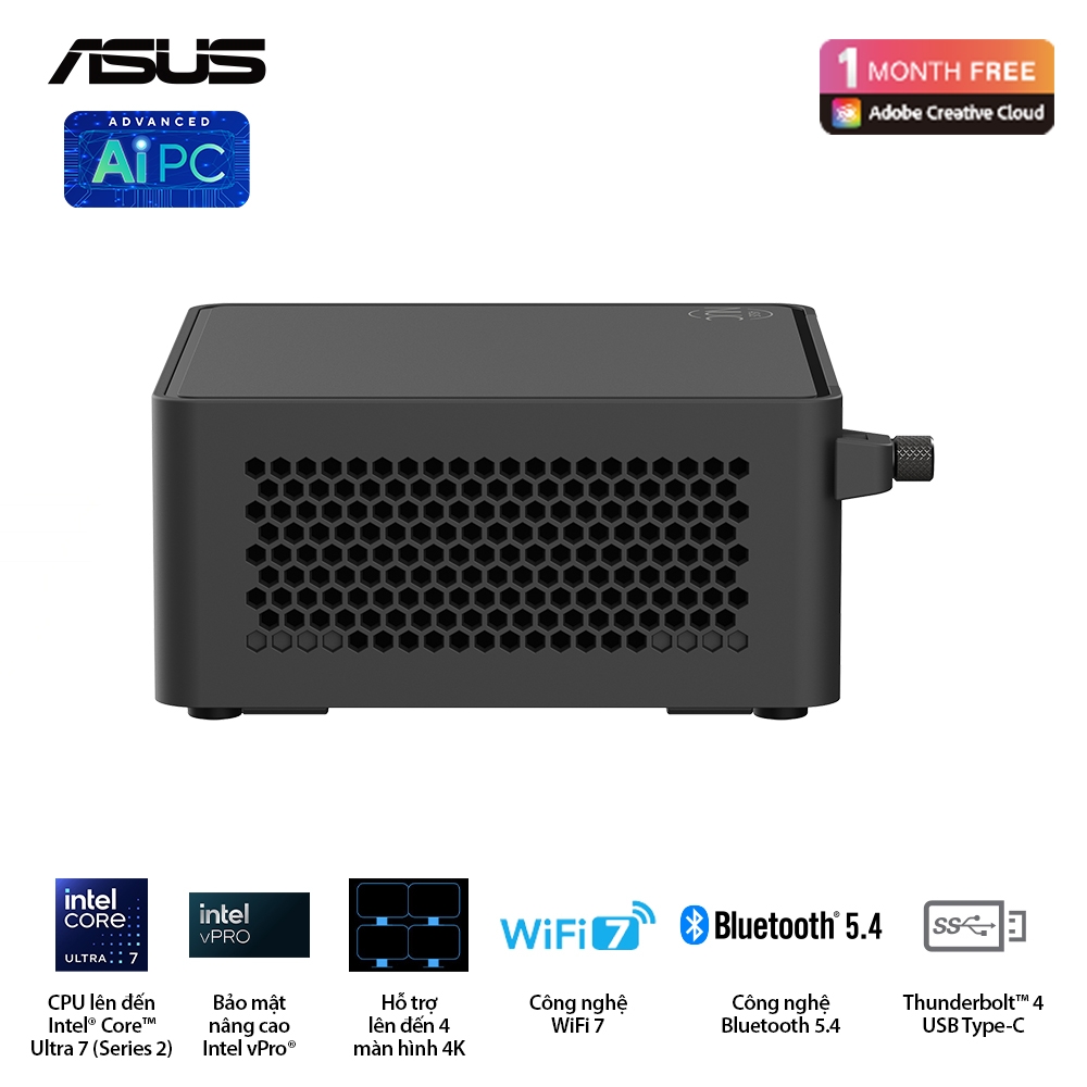 Máy tính Mini PC ASUS NUC 15 Pro Tall RNUC15CRHC500000I (Core 5 210H, Intel Graphics)