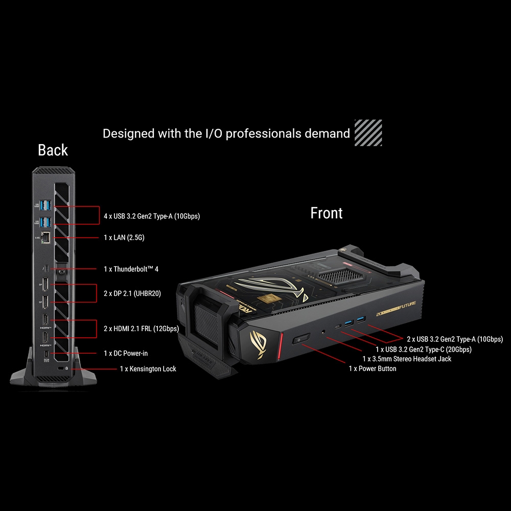 Máy tính Mini PC ASUS ROG NUC 16 Edition 20 RNUC16JNK9X8ADA2 (Ultra 9 290HX Plus, RTX 5090 24GB GDDR7, SSD 2TB, Win 11)