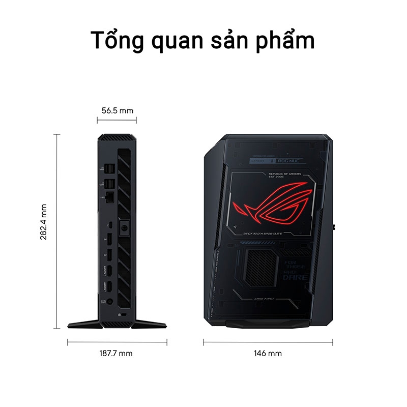 Máy tính Mini PC ASUS ROG NUC RNUC15JNK9X289A0 (Ultra 9 275HX, RTX 5080, RAM 32GB DDR5, SSD 1TB, Win 11)