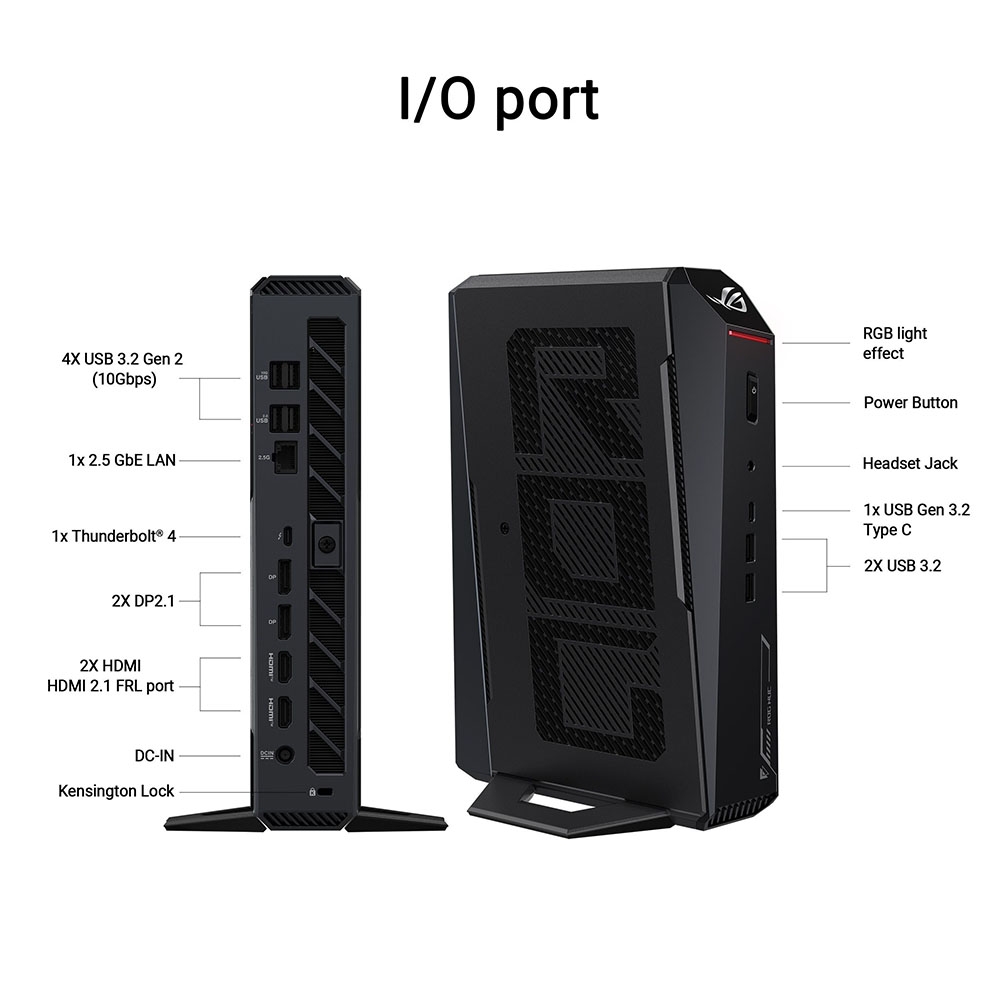 Máy tính Mini PC ASUS ROG NUC RNUC15JNK9X38AA3 (Ultra 9 275HX, RTX 5070 Ti 16GB GDDR7, RAM 32GB DDR5, SSD 2TB, Win 11)
