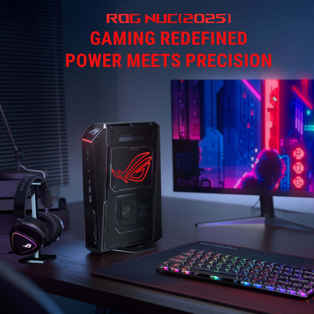 Máy tính Mini PC ASUS ROG NUC RNUC15JNK9X38AA3 (Ultra 9 275HX, RTX 5070 Ti 16GB GDDR7, RAM 32GB DDR5, SSD 2TB, Win 11)