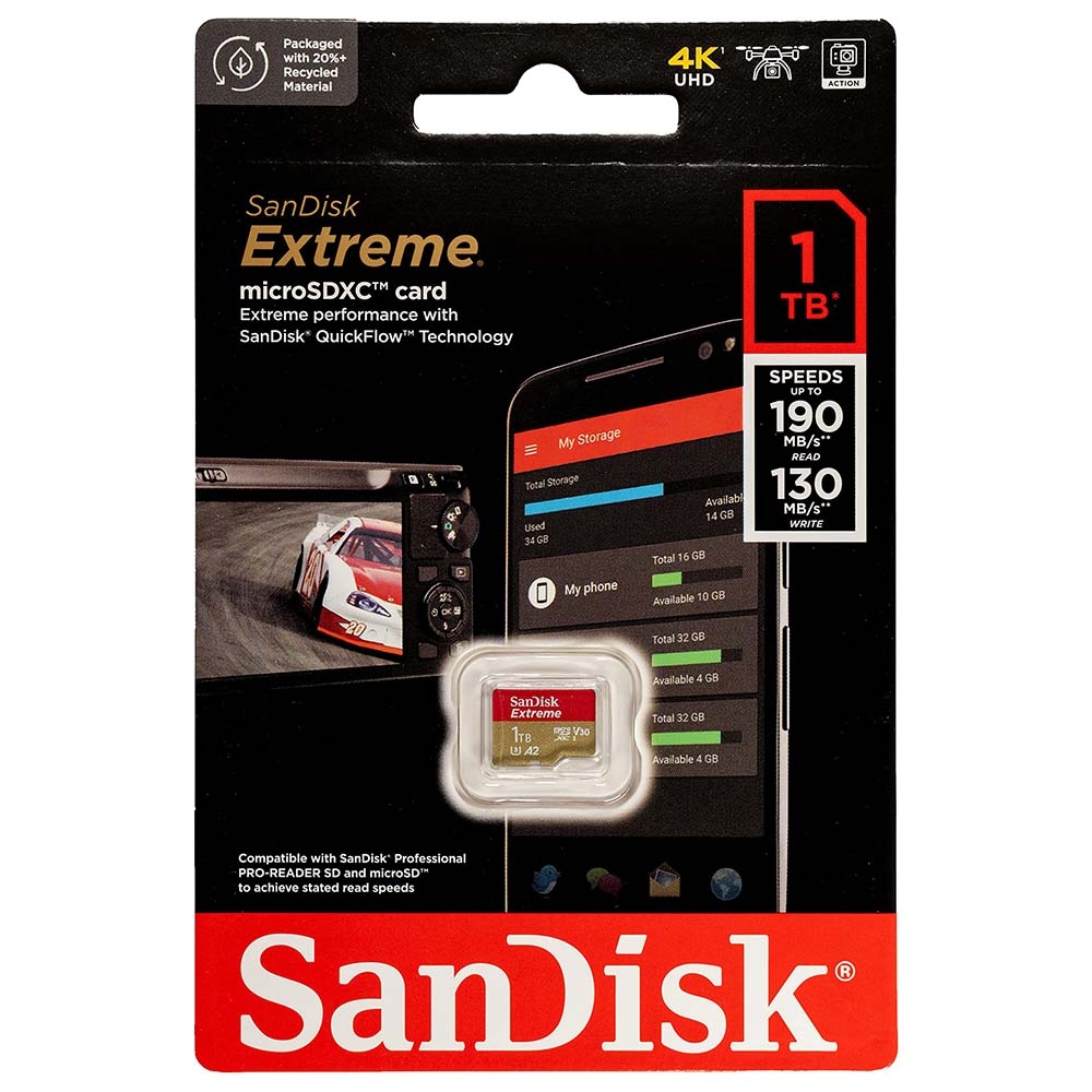 Thẻ Nhớ MicroSDXC SanDisk Extreme V30 A2 1TB 190MB/s SDSQXAV-1T00-GN6MN
