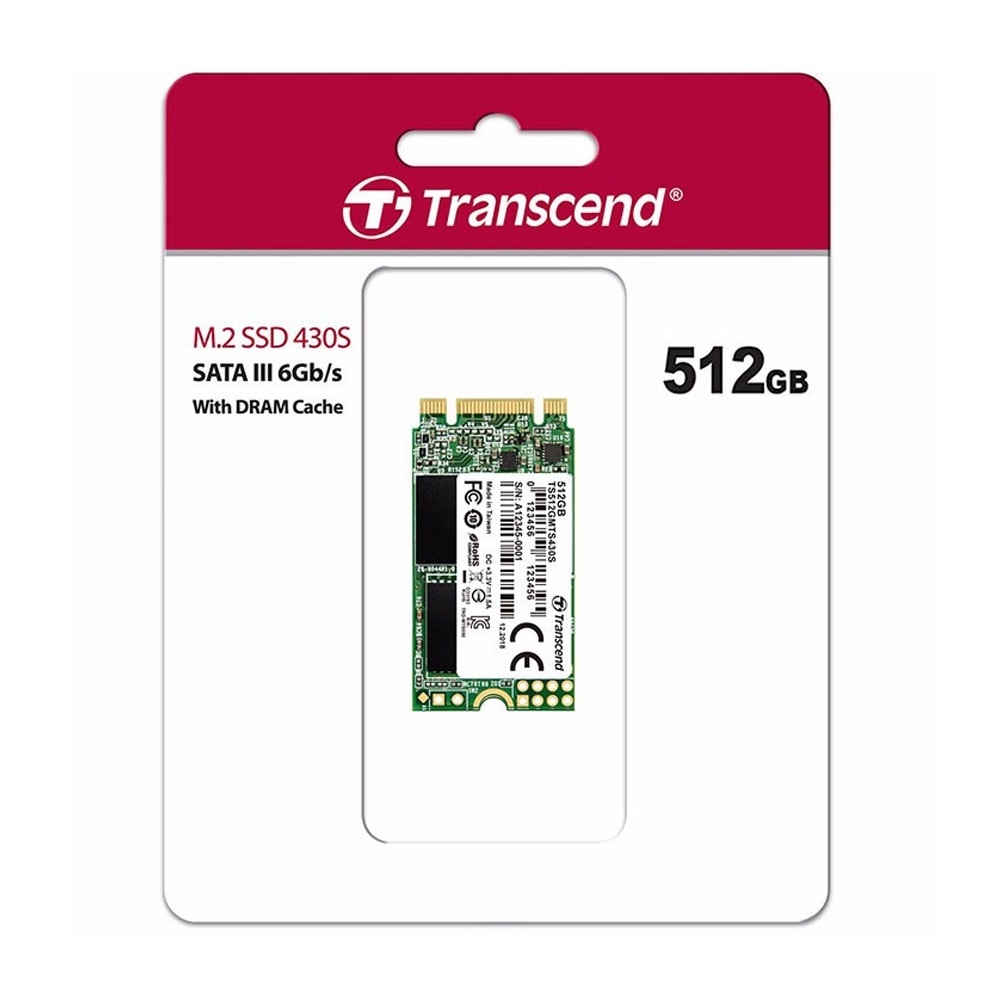 SSD Transcend M.2 2242 SATA III 512GB MTS430S 3D-NAND TS512GMTS430S