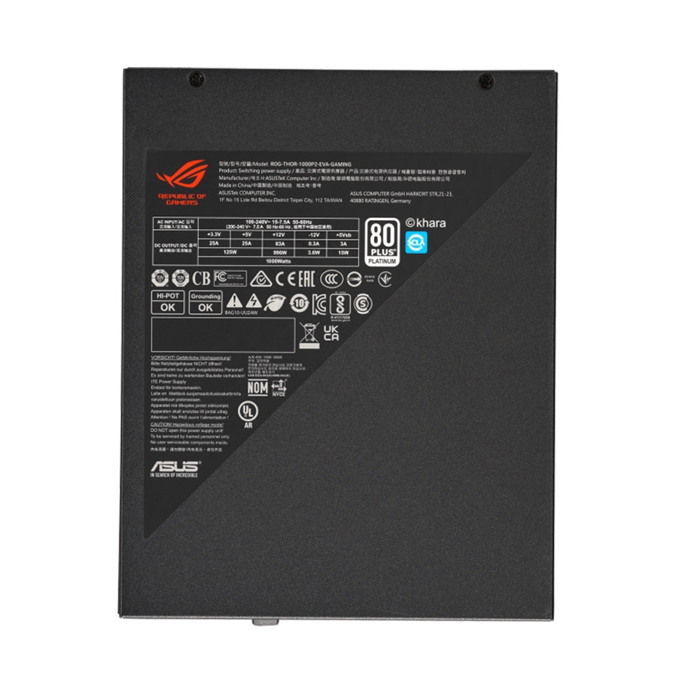 Nguồn máy tính ASUS ROG THOR 1000P2 GAMING 1000W PLATINUM EVA EDITION ROG-THOR-1000P2-EVA-GAMING