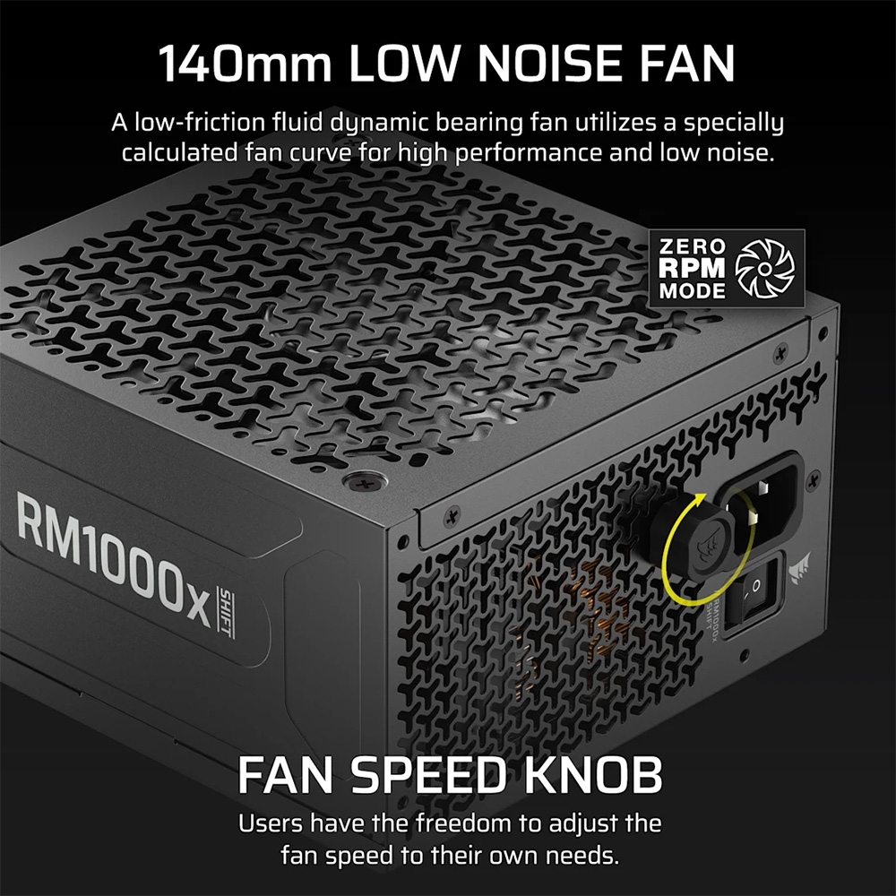 Nguồn máy tính Corsair RM1000x Shift 2025 ATX 3.1 1000W 80 Plus Gold CP-9020300-NA