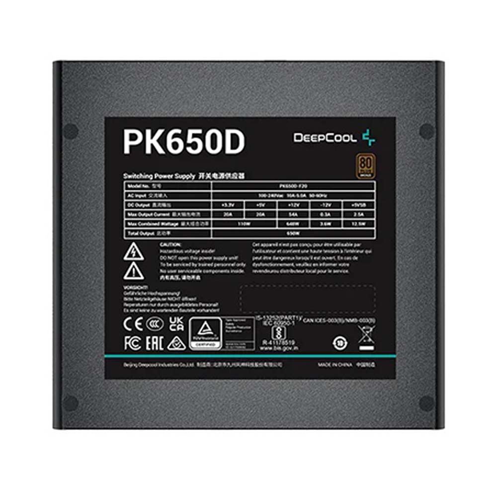 Nguồn máy tính Deepcool PK650D 650W 80 Plus Bronze R-PK650D-FA0B-EU