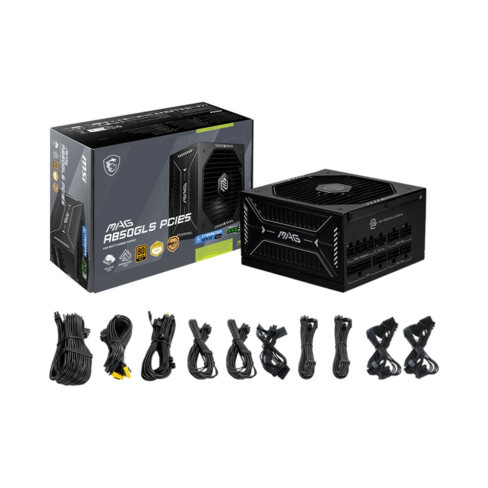 Nguồn máy tính MSI MAG A850GLS ATX 3.1 PCIe 5.1 850W 80 Plus Gold