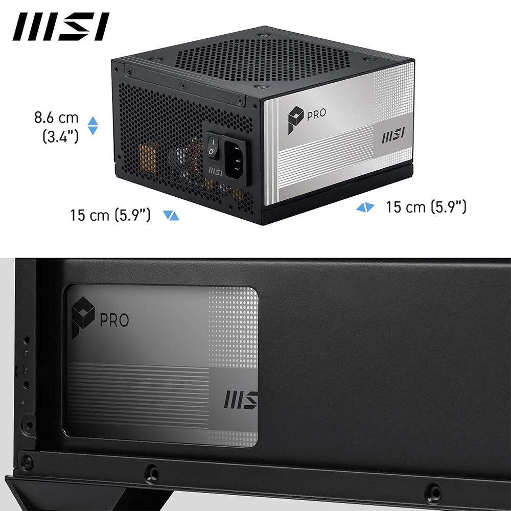 Nguồn máy tính MSI PRO A1000PL PCIE5 1000W 80 Plus Platinum PRO-A1000PL-PCIE5