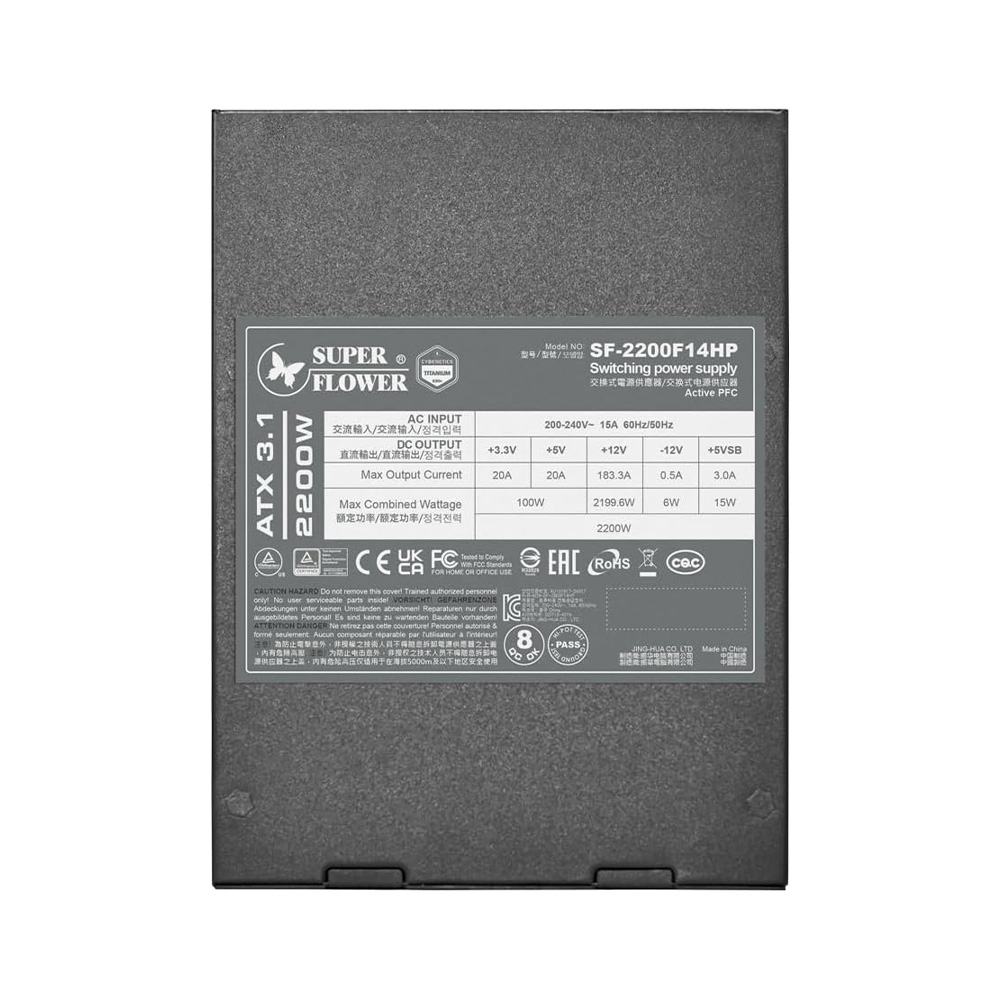 Nguồn máy tính SuperFlower LEADEX TITANIUM 2200W ATX 3.1 Cybenetics Titanium SF-2200F14HT