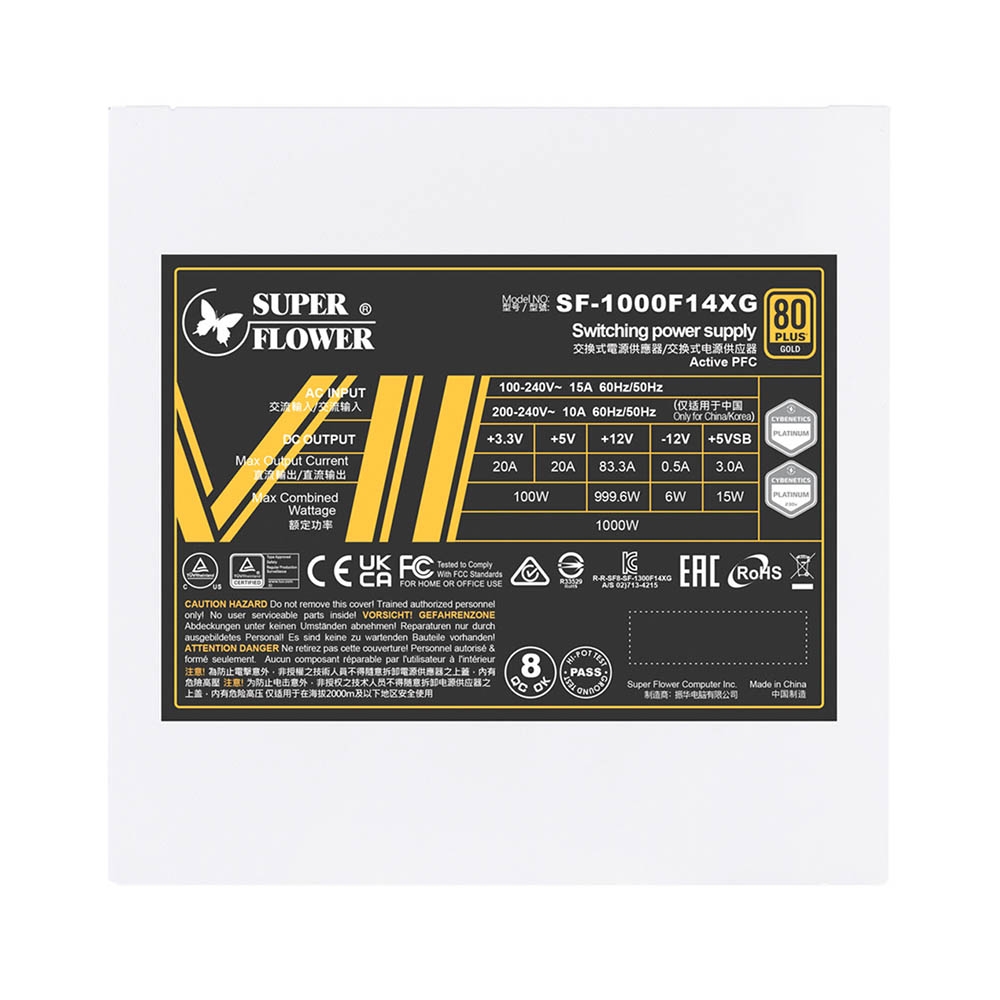 Nguồn máy tính SuperFlower Leadex VII XG 1000W ATX3.1 White 80 Plus Gold SF-1000F14XG-WH
