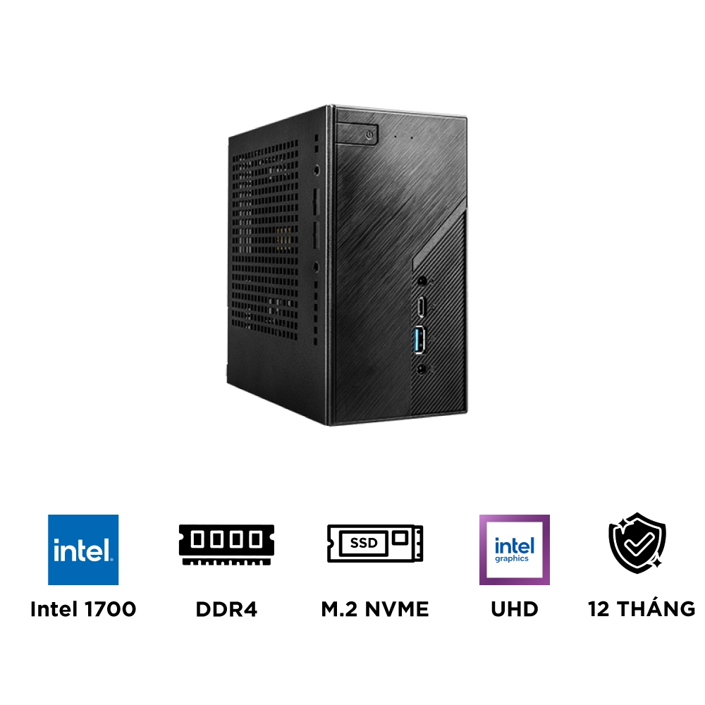 Mini PC ASRock DeskMini B760 i3-12100 (Intel Core i3-12100, Ram DDR4, SSD 500GB, Win 11)