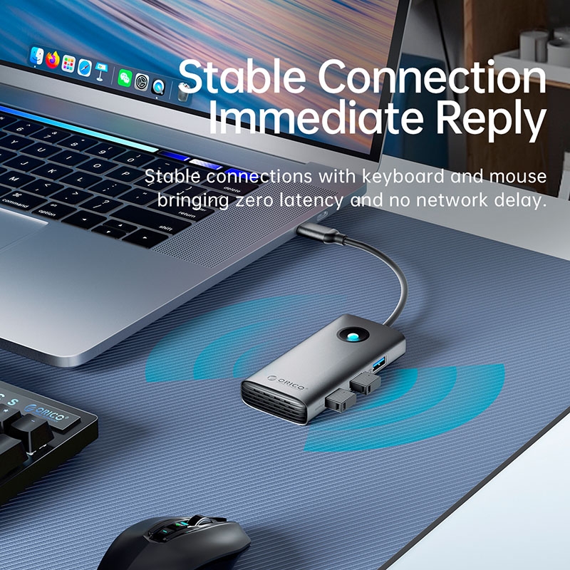 Bộ chia USB Type-C ra 6 cổng Orico PW11-6P-GY-EP