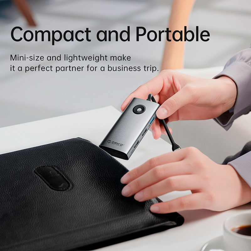Bộ chia USB Type-C ra 6 cổng Orico PW11-6P-GY-EP