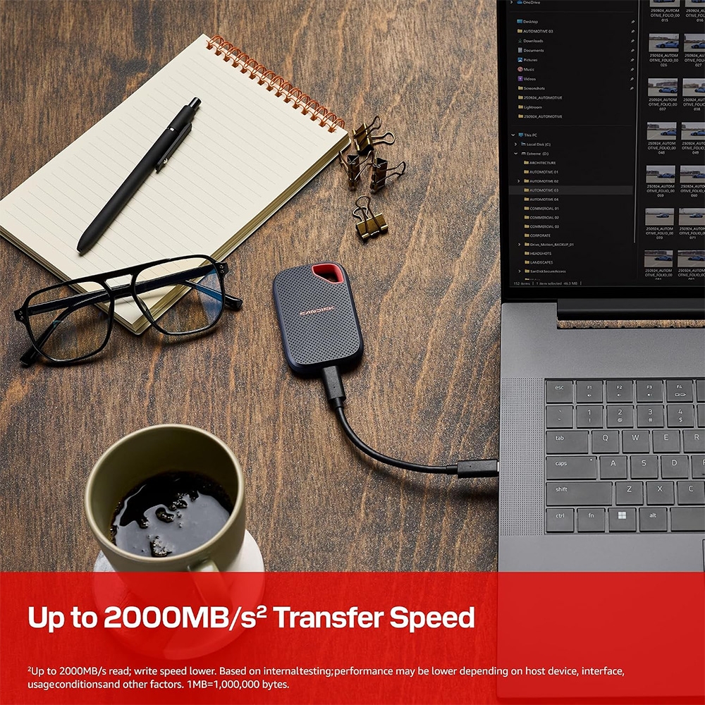 Ổ cứng di động SSD 2TGB SanDisk Extreme V3 E70 2000MB/s SDSSDE70-2T00-G25