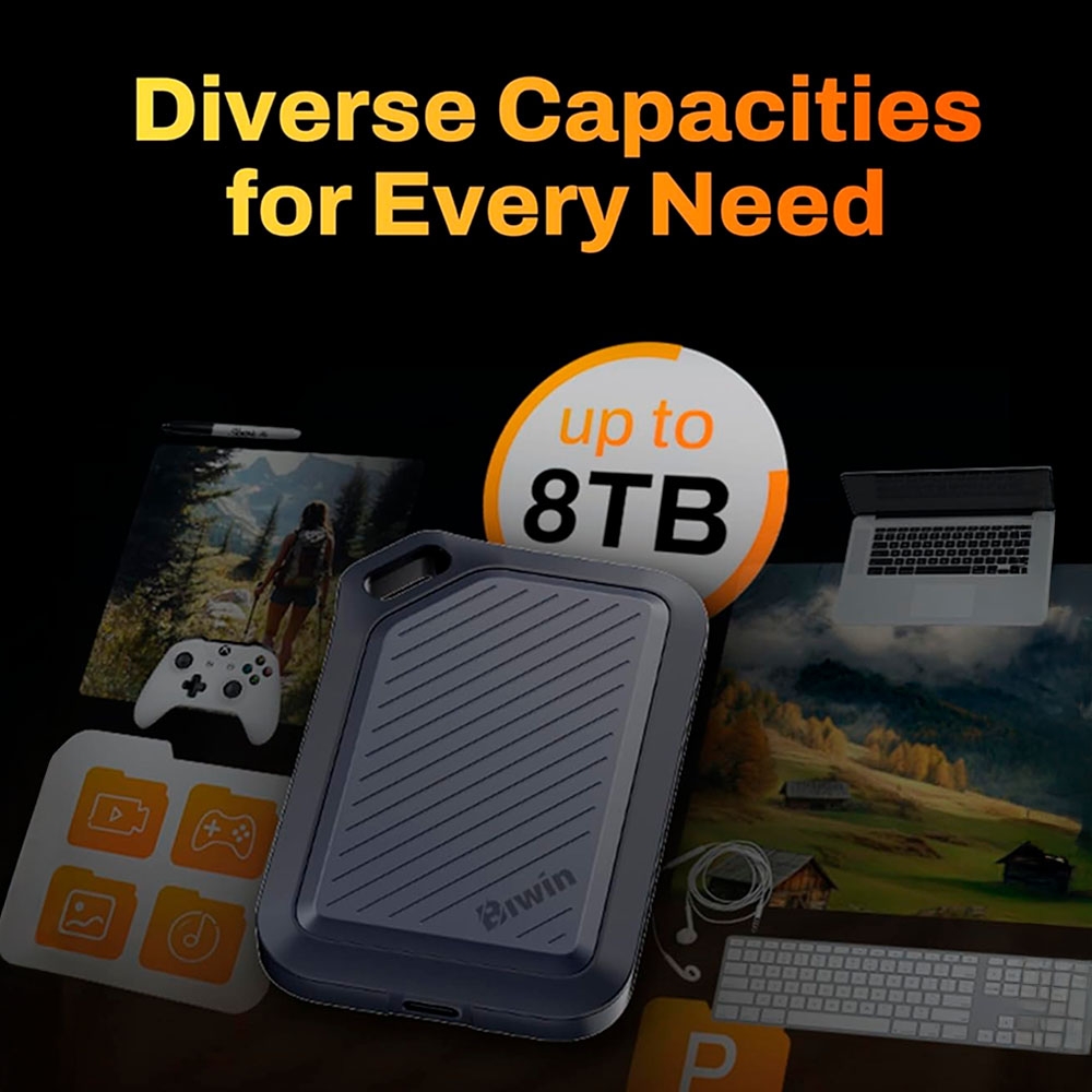 Ổ cứng di động SSD 8TB Biwin Amber PR2000 2000MB/s BAPR20008TB-RGH