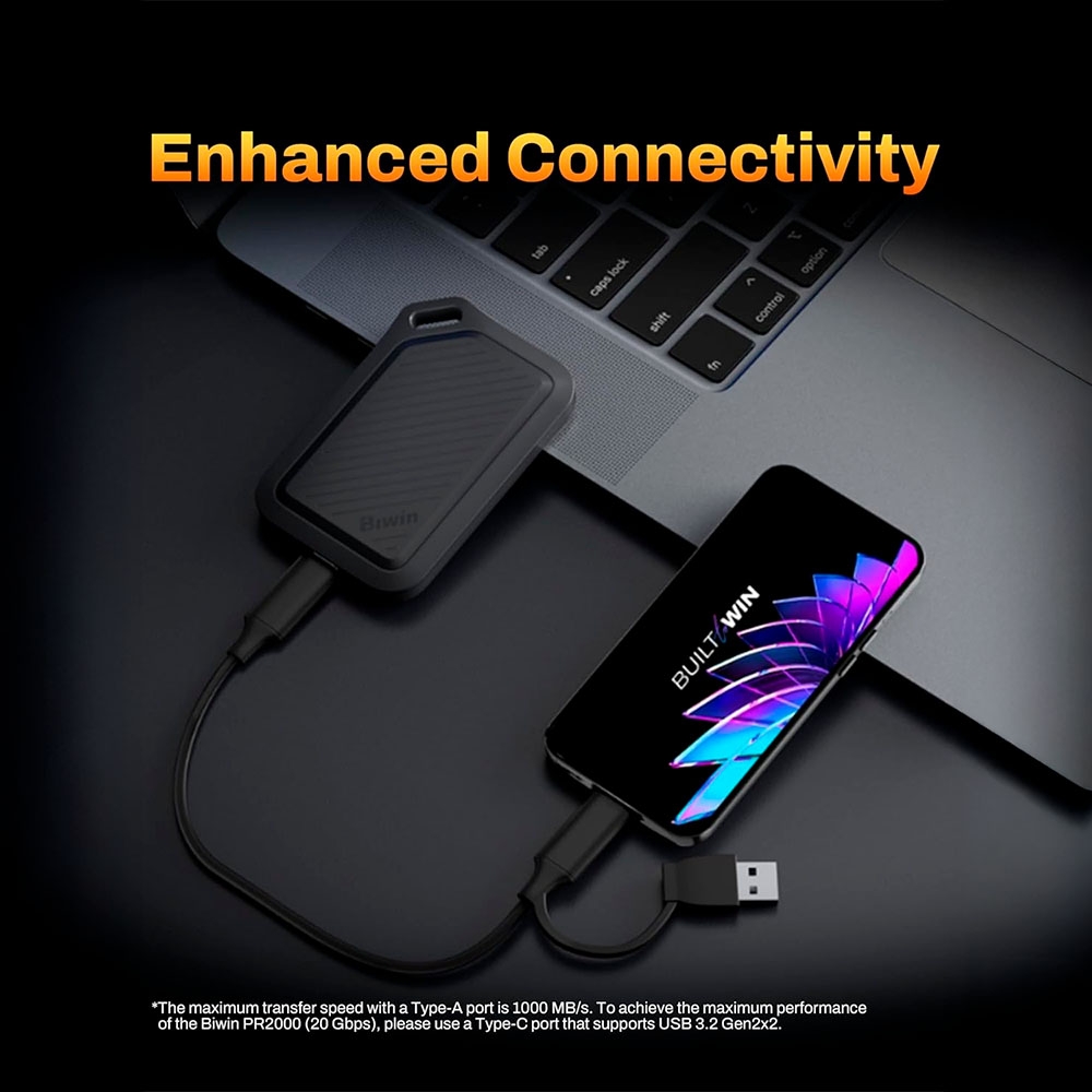 Ổ cứng di động SSD 8TB Biwin Amber PR2000 2000MB/s BAPR20008TB-RGH