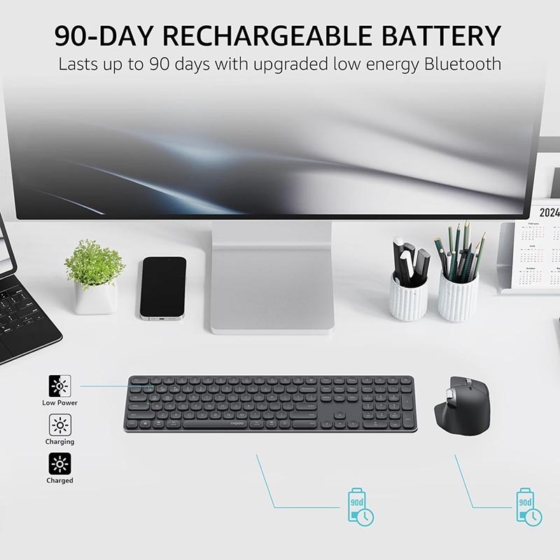Combo Bàn Phím và Chuột không dây Rapoo 9560M Multi Mode