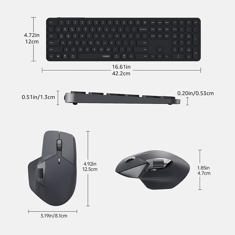 Combo Bàn Phím và Chuột không dây Rapoo 9560M Multi Mode