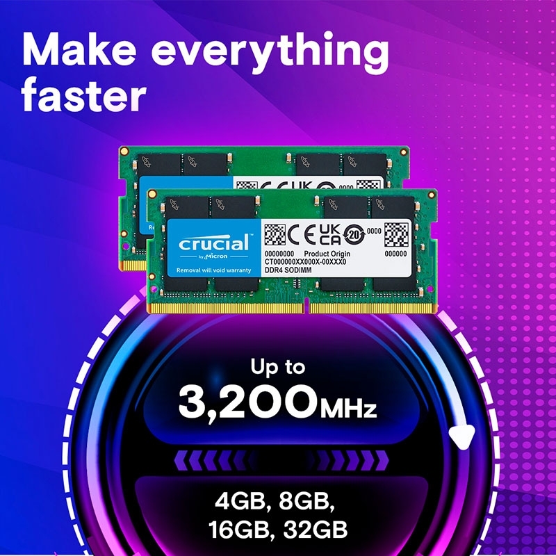 Ram Laptop Crucial DDR4 16GB 3200MHz 1.2v CT16G4SFRA32A