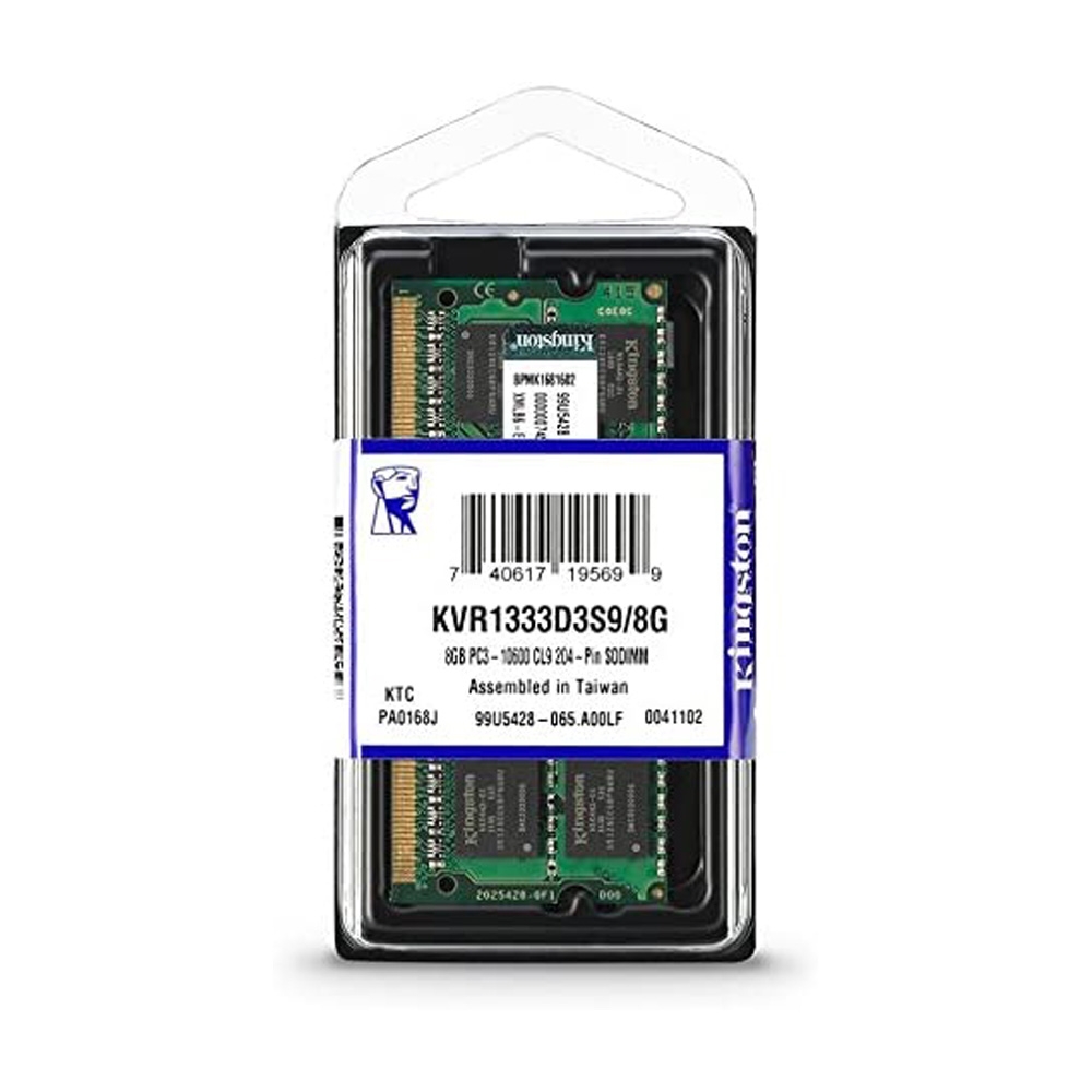 Ram Laptop Kingston DDR3 8GB 1333MHz 1.5v KVR1333D3S9/8G